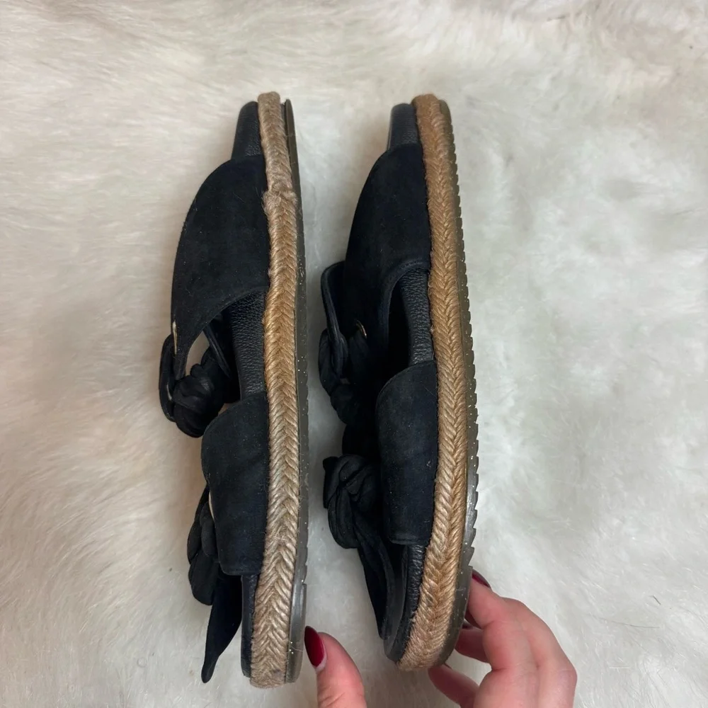 Jimmy Choo Nixon Suede Tie Espadrille Flat Slide On Sandals